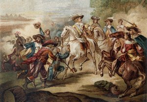ブルボン公ルイ2世（ブルボン・コンド）（グランド・コンド）（1621-1686）→「ロクロイ」（Rocroi）。クロモリトグラフ。 作： French School