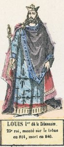 ルイ1世（デボネアと呼ばれた第25代王、814年に即位、840年に死去）（彩色された彫刻版 作： French School