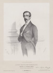 ルイ・ナポレオン・ボナパルト、フランス共和国大統領、1848年頃（リトグラフ）