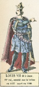 若きルイ7世、第41代王、1137年に即位、1180年に死去（カラー図版 作： French School