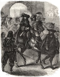 ルイ14世（1638-1715）とその妻であるオーストリアのマリー・テレーズ（Marie-Therese）（1638-1683）は、1660年にパリに入った。L.-P.による「Histoire de France」の版画。Anguetil 作： French School