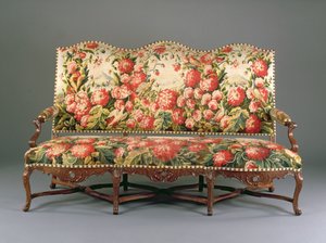 ルイ14世のカナッペ、1710年頃（クルミとタペストリーの彫刻）（220170も参照）