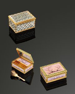 Louis XVIダブルオープニングエナメルゴールドBoite-à-Mouches、パリ、1778-79 作： French School