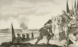 1840年に出版された1840年の彫刻（彫刻）、1745年のフォンテノイの戦いでのルイ15世（1710-74） 作： French School