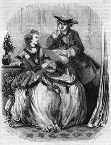 ルイ15世とポンパドゥール夫人、ジャンヌ・アントワネット・ポワソン（1721年～1764年）（ポンパドゥール侯爵夫人） - L.-P.アンケティルの「フランス史」にて 作： French School