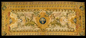 ルイ15世の家具：ヴェルサイユの王室礼拝堂の大広間の絨毯。シャイヨー製。1759年 ヴェルサイユ、シャトーの美術館。