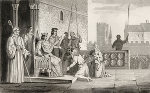 いたずら好きのルイ十世（1289-1316）は、コラートの &39;Histoire de France&39;から農奴を解放し、1840年頃に出版した 作： French School