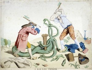 低税：第三の国家が税を打ち負かす - "Hydra de lerne" - 1789年頃の革命的な漫画