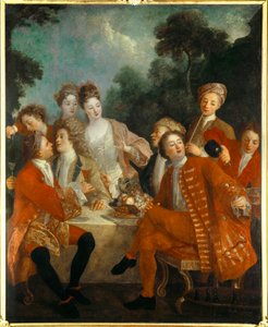 Parc Des noblesでのランチは、カントリーバンケットで。18世紀のフランス派の絵画。オルレアン美術館 作： French School