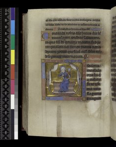 MS 300 f.284v 「歌」（パリ、1265年から70年頃、フランスのイザベラの詩篇と時祷から）（羊皮紙にペンとインク、テンペラ 作： French School