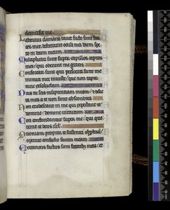 MS 300 f.71r、パリのイザベラ・オブ・フランスの『詩篇と時祷』より、1265年から70年頃（羊皮紙にペンとインクとテンペラ 作： French School