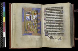 MS 300 f.XIII-1r、パリのイザベラ・オブ・フランスの『詩篇と時祷』より、1265年から70年頃（羊皮紙にペンとインク、テンペラ）。 作： French School