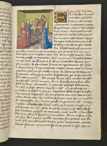MS Hunter 252 019r Hundred News Newsのページ、c.1461-62 作： French School