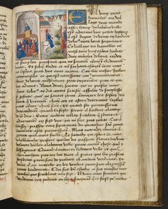 MS Hunter 252 183r Hundred News Newsのページ、c.1461-62 作： French School