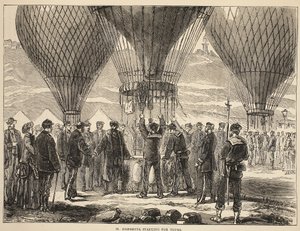 M.ガンベッタがツアーを開始、1870年から1871年までのフランスとドイツ間の戦争のカッセルの歴史のイラスト 作： French School