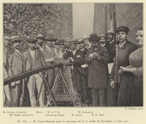 トロカデロ・レーンの5番を救出したM・サントス＝デュモン（1901年8月8日）（彫刻作品 作： French School