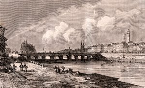 Macon - Bourgogne-Franche-Comte - V.A. Malt-Brown著「La France illustree: geographie, histoire, administration statistique」（1884年）に掲載された彫刻。 作： French School