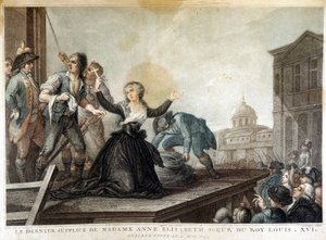 マダム アン エリザベート、ルイ 16 世 (1764 ～ 1793 年) の妹、ギロチン 作： French School