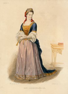 Madame Deshoulieres (カラー・エングレービング) 作： French School