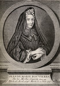 「有名な女性の家への小さな旅」からのギヨン夫人（1648-1717）のイラスト、1897年発行 作： French School