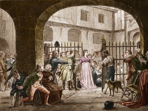 マダム・ジャンヌ・マリー・ロラン・ド・ラ・プラティエール（1754-1793）は、1793年に革命宮廷に赴いたフランスの政治家である。ドーバンの絵の後のエングレーヴィング。 作： French School