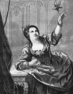 Madame du Favart, Justine du Ronceray (1727-1772) フランスのコメディアン、歌手、モーリス・オブ・ザクセンの誘いの犠牲者。Th.博士による「古代から現代までの世界のあらゆる民族における売春と放蕩の歴史」に掲載されている版画。- 作： French School