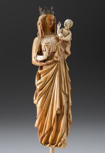 聖母子像 1260～1290年頃 （象牙、金属