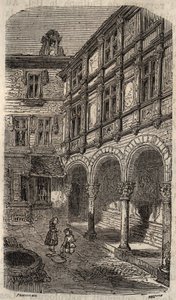 オルレアンのアグネス・ソレルの家またはホテル・ユーヴェルト・ハット（1524年） - ヴィクトル・デュルイ（1811-1894）の「フランス史」に掲載された彫刻 - 1882年 作： French School
