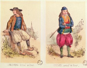 ランデルノーとゴルヴェンの男性衣装、レコスチュームブルトンドゥソリュー 作： French School