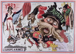 アニメーションヨーロッパの地図1870 作： French School