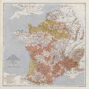 ジャンヌ・ダルクの時代のフランスの地図 作： French School