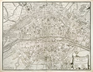 パリの地図、LAtlas de Paris、ジャンドラカイユ作、1714年