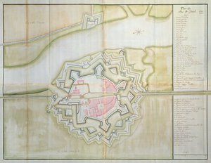 Sas van Gent、オランダの地図、1747年（紙にペン、インク、トイレ）