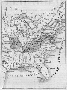 アメリカの奴隷制度の地図 作： French School
