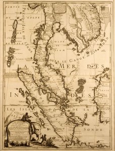 東南アジアの地図、1687（紙にインク）