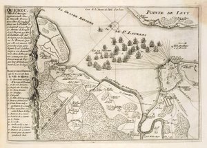 イギリス艦隊によるケベック包囲戦の地図、1670年