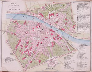フィレンツェの街の地図 作： French School