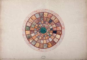 エリザ姫のために作られた台座の上にある大理石のモザイク、1900〜20年頃 作： French School