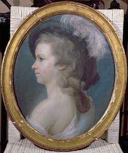 若い女の子としてのマリー・アン・ポールズ（1758-1836） 作： French School