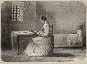 Marie Fortunee Capelle, Marie Lafarge (Madame) (1816-1852) 牢獄の中のフランス人犯罪者 - Armand Fouquier (1817-18?) 1858-1867の「Causes celebres de tous les peuples」のエングレーヴィング - 個人蔵 作： French School