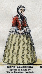 Marie Leszczynska (1703-1768), フランス王妃、ルイ15世の妻。「Galeriede Kings and Queens of France and illustrious characters from 1643 to 1895」エピナル画像。 作： French School