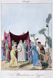 エジプトにおけるイスラム教徒の結婚-Hocquart編「Moeurs et coutumes des peuples」（パリ）にて 作： French School