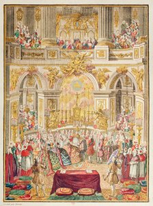 1770年5月16日、ベルサイユの礼拝堂にいる大公マリーアントワネットとフランスのドーフィン（将来のルイ16世）の結婚