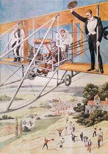 飛行機での結婚、ルプティジャーナル1911年のイラスト 作： French School