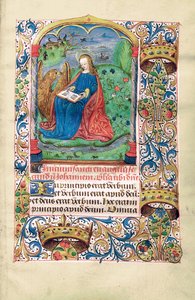 荒野のマグダラのマリア、「時祷書、ラングルの使用」のイラスト、1500年頃 作： French School
