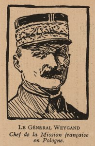 1920年のポーランド・ソビエト戦争中、第二次ポーランド共和国を支援するために派遣されたインターアライド・ミッションのメンバーであったフランスの将軍、マキシム・ヴァイガン（リトグラフ）。