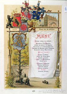 1888年1月14日、ルベルノワからのメニュー 作： French School