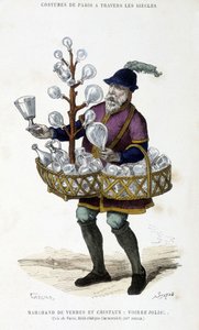 15世紀のガラスと水晶の商人 - H. Gourdon de Kenouillacの「Paris a traversles les siecles」に掲載。F.ロワ、パリ 作： French School
