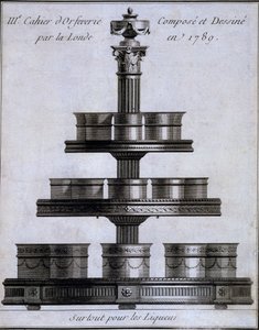 金属細工：スタンド上のリキュールカップのセット、1780-96 作： French School