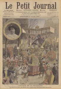 パリの聖霊降臨祭の行列（カラーリトグラフ） 作： French School